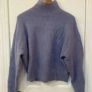 Zara Light Blue Mock Neck Sweater Size M